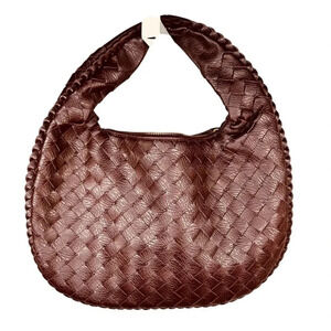 Woven Shoulder Bag - Brown